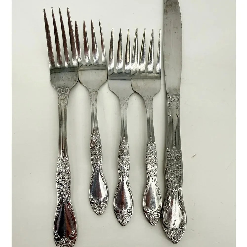 Vintage Ornate Flatware Northland Stainless Korea Lot 5 Arts Crafts Replacement